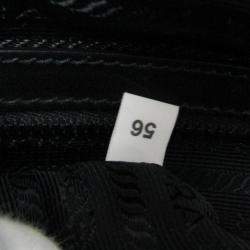 Pre Owned حقيبة كتف برادا نايلون تسوتو جلد أسود