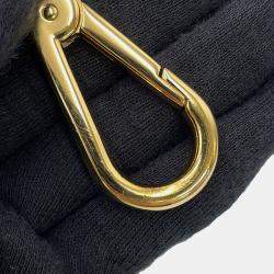 Pre Owned حقيبة سفر برادا قماش تطريز الرموز بيج/أسود جلد سافيانو