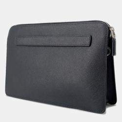 Pre Owned حقيبة كلاتش برادا جلد سافيانو أسود