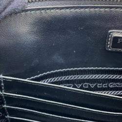 Pre Owned حقيبة كلاتش برادا جلد سافيانو أسود