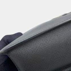 Pre Owned حقيبة كلاتش برادا جلد سافيانو أسود