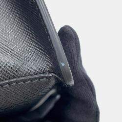 Pre Owned حقيبة كلاتش برادا جلد سافيانو أسود