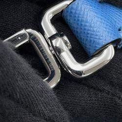 Pre Owned Prada Brique One Shoulder Bag Blue Saffiano Leatherleather