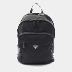 Pre Owned Prada Tessuto Backpack Nylon And Saffiano Leather Black