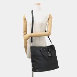 Pre Owned حقيبة يد برادا سوداء جلد فيتيلو داينو