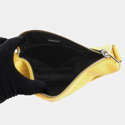 مملوكة مسبقًا Prada Triangle Shoulder Bag Yellow Saffiano Leatherleather