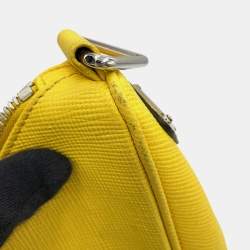 مملوكة مسبقًا Prada Triangle Shoulder Bag Yellow Saffiano Leatherleather