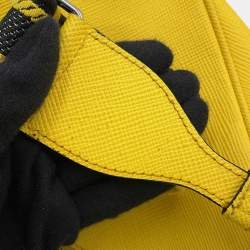مملوكة مسبقًا Prada Triangle Shoulder Bag Yellow Saffiano Leatherleather