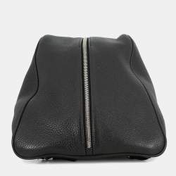 Pre Owned Prada Vitello Dino Triangle Backpack Black Leather