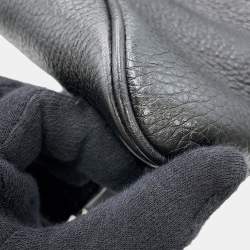 Pre Owned Prada Vitello Dino Triangle Backpack Black Leather