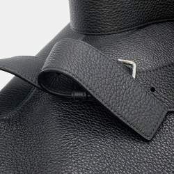 Pre Owned Prada Vitello Dino Triangle Backpack Black Leather