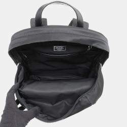 Pre Owned Prada Re-Nylon X Saffiano Leather Backpack Black Nylon Leather