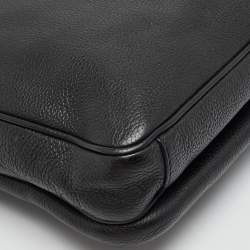 Pre Owned Prada Black Leather Zip Messenger Bag