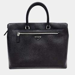 مملوكة مسبقًا Prada Black Saffiano Briefcase (2VG044)
