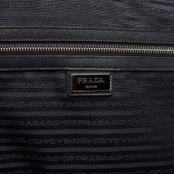 Pre Owned Prada Blue Saffiano Lux Leather Trolley Suitcase