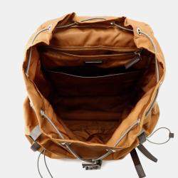 Pre Owned Prada 2Vz117 Backpack Brown Nylon Leather Backpack Bag