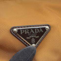 Pre Owned Prada 2Vz117 Backpack Brown Nylon Leather Backpack Bag