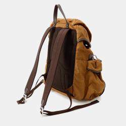 Pre Owned Prada 2Vz117 Backpack Brown Nylon Leather Backpack Bag
