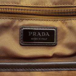 Pre Owned Prada 2Vz117 Backpack Brown Nylon Leather Backpack Bag