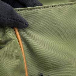 Pre Owned Prada Re-Nylon Saffiano Leather Messenger Bag Military Green Nylon Saffiano Leather Shoulder Bag