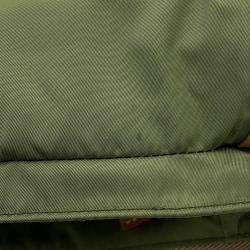 Pre Owned Prada Re-Nylon Saffiano Leather Messenger Bag Military Green Nylon Saffiano Leather Shoulder Bag