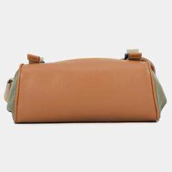 Pre Owned Prada Re-Nylon Saffiano Leather Messenger Bag Military Green Nylon Saffiano Leather Shoulder Bag