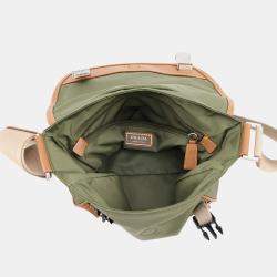 Pre Owned Prada Re-Nylon Saffiano Leather Messenger Bag Military Green Nylon Saffiano Leather Shoulder Bag