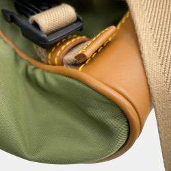 Pre Owned Prada Re-Nylon Saffiano Leather Messenger Bag Military Green Nylon Saffiano Leather Shoulder Bag