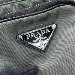 Pre Owned Prada Re-Nylon Smartphone Case Small Forest Green Nylon Leather Crossbody Bag
