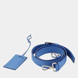 Pre Owned Prada Briefcase Blue Saffiano Leather Briefcase Bag