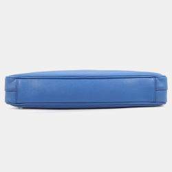 Pre Owned Prada Briefcase Blue Saffiano Leather Briefcase Bag