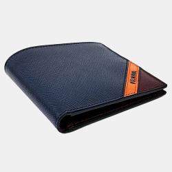 Pre Owned Prada Navy Blue Leather Saffiano Wallet