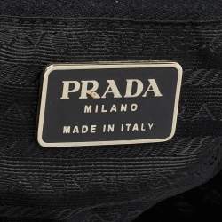 Pre Owned Prada Double Pocket Black Leather and Nylon Backpack