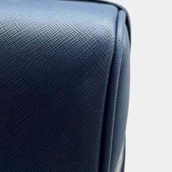 Pre Owned Prada 2VQ004 Navy Saffiano Leather Travel Bag