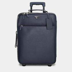 Pre Owned Prada 2VQ004 Navy Saffiano Leather Travel Bag
