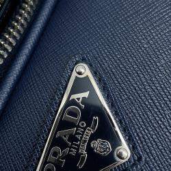 Pre Owned Prada 2VQ004 Navy Saffiano Leather Travel Bag
