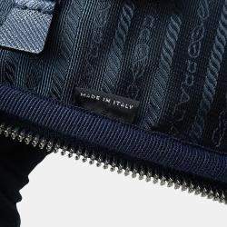 Pre Owned Prada 2VQ004 Navy Saffiano Leather Travel Bag