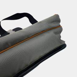 Pre Owned Prada 2VD769 Small Black Gray Brown Nylon Saffiano Leather Messenger Bag