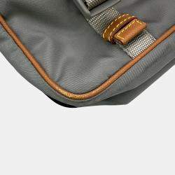 Pre Owned Prada 2VD769 Small Black Gray Brown Nylon Saffiano Leather Messenger Bag