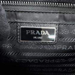 Pre Owned Prada 2VD769 Small Black Gray Brown Nylon Saffiano Leather Messenger Bag