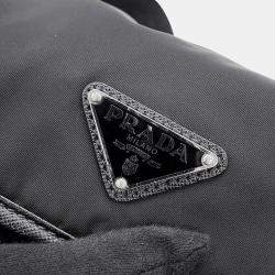 Pre Owned Prada 2VD769 Small Black Gray Brown Nylon Saffiano Leather Messenger Bag