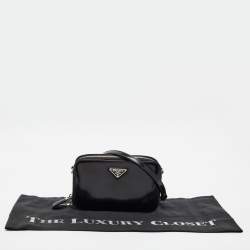 Pre Owned Prada Brique Black Brushed Leather Crossbody Bag