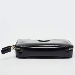 Pre Owned Prada Brique Black Brushed Leather Crossbody Bag