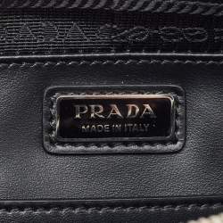Pre Owned Prada Brique Black Brushed Leather Crossbody Bag