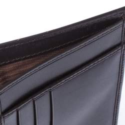 Prada Dark Brown Leather Bi Fold Card Holder