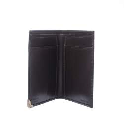 Prada Dark Brown Leather Bi Fold Card Holder