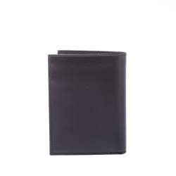 Prada Dark Brown Leather Bi Fold Card Holder