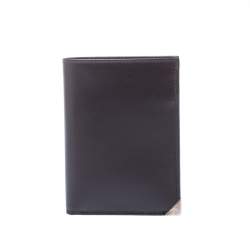 Prada Dark Brown Leather Bi Fold Card Holder
