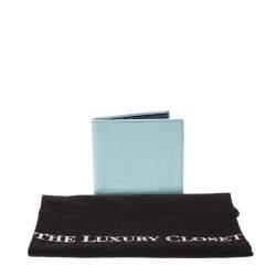 Pre Owned Prada Blue Saffiano Lux Leather Bifold Wallet
