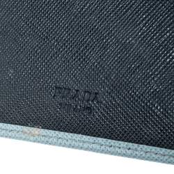Pre Owned Prada Blue Saffiano Lux Leather Bifold Wallet